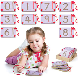 Magnetyczne Tabliczki do Nauki Pisania Cyfr 0-9 Montessori VIGA