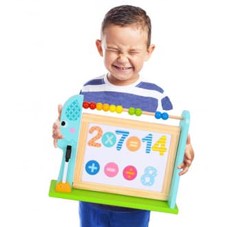 Drewniana Tablica Dwustronna Magnetyczna i Kredowa 18 el. TOOKY TOY