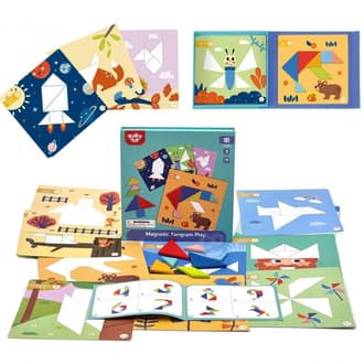 Puzzle Tangram Układanka dla Dzieci Nauka Kształtów Figury Kształty 18el. TOOKY TOY