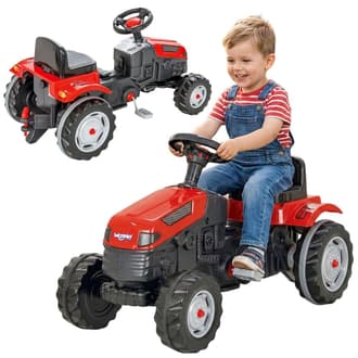 Czerwony Traktor na Pedały Farmer GoTrac z Cichymi Kołami WOOPIE