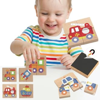 Drewniane Puzzle Magnetyczne Pojazdy Układanka 32 el. Certyfikat FSC VIGA