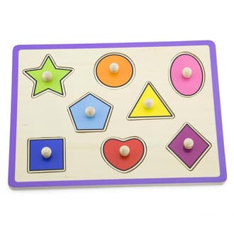 Drewniane Kolorowe Puzzle z Pinezkami Kształty VIGA