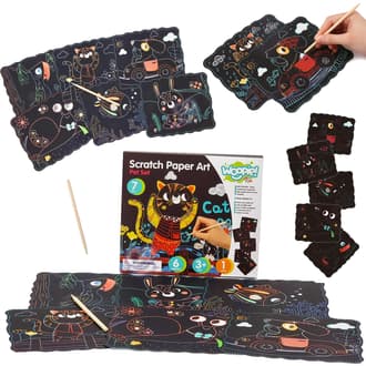 Wydrapywanki dla Dzieci Zwierzątka 6 Plansz z Rysikiem WOOPIE ART&FUN