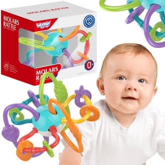 Zabawka Sensoryczna Grzechotka Gryzak 2w1 WOOPIE BABY
