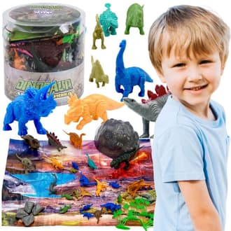 Zestaw Figurki Dinozaury Duże Zwierzęta Mata Pojemnik XXL 34 szt. WOOPIE