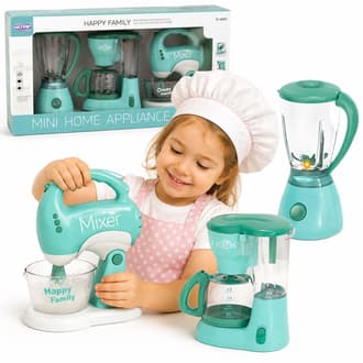 Zestaw AGD dla Dzieci 3w1 Mikser Robot Kuchenny Blender Ekspres do Kawy WOOPIE
