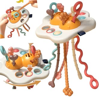 Zabawka Sensoryczna Montessori Gryzak Grzechotka Wielofunkcyjny UFO WOOPIE BABY