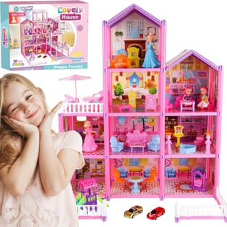Mega Willa Domek dla Lalek LOVELY HOUSE 194 el. WOOPIE