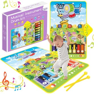 Mata Muzyczna Zwierzątka Interaktywne Pianino i Perkusja 2w1 WOOPIE
