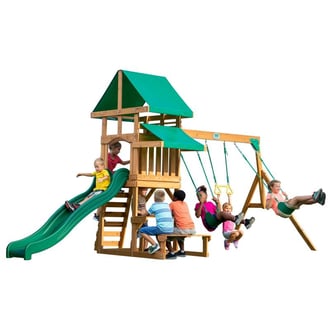 Drewniany Plac Zabaw Belmont 6w1 Zjeżdżalnia Piaskownica BACKYARD DISCOVERY