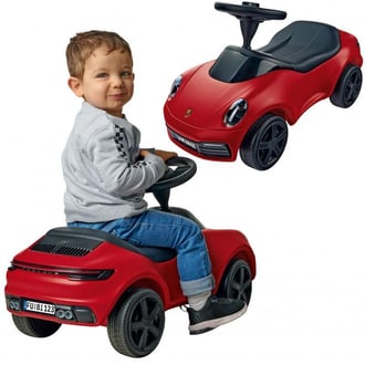 Czerwony Jeździk Porsche 911 Klakson Ciche Koła BIG