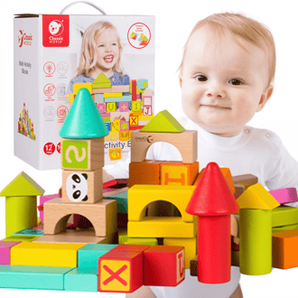 Drewniane Klocki Edukacyjne 100 el. CLASSIC WORLD