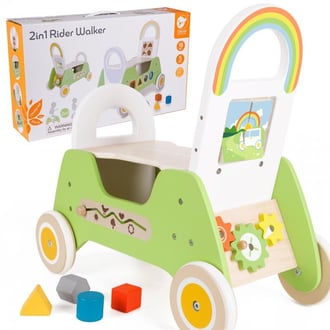 Drewniany Jeździk Montessori Pchacz 2w1 CLASSIC WORLD