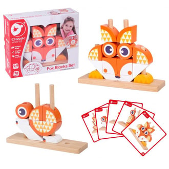 Kreatywne Drewniane Klocki Przestrzenne 3d Lis CLASSIC WORLD