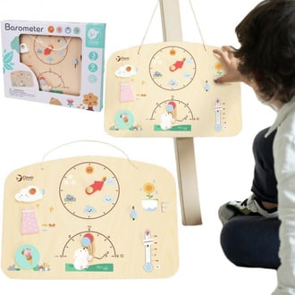 Tablica Edukacyjna Barometr Nauka dla Dzieci Stacja Pogodowa Wiatr Temperatura 9 el. CLASSIC WORLD