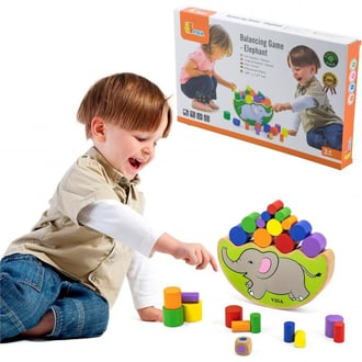 Drewniana Układanka Balansujący Słoń Montessori VIGA Toys
