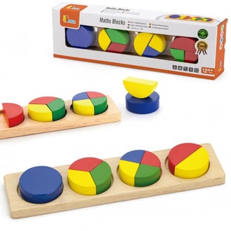 Drewniana Układanka Klocki Matematyczne Ułamki 11 Elementów Montessori VIGA