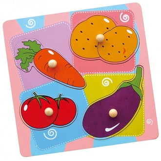 Drewniane Puzzle Warzywa Układanka Niespodzianka VIGA Toys