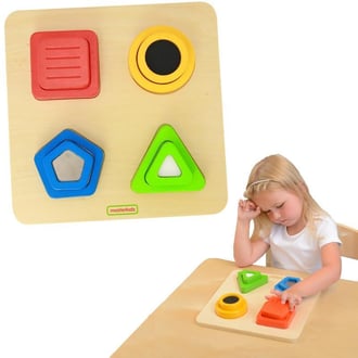 Drewniany Sorter Kształtów Materiałów Faktury Powierzchni Montessori MASTERKIDZ