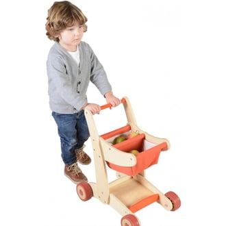 Drewniany Wózek Sklepowy Na Zakupy MASTERKIDZ