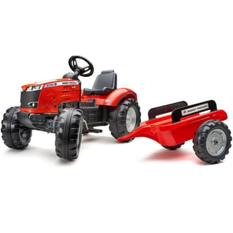 Traktor Massey Ferguson Czerwony na Pedały z Przyczepką od 3 Lat 162 x 58 x 66 cm FALK