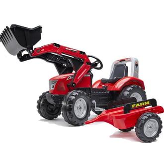 Traktor Mc Cormick Czerwony na Pedały z Przyczepką od 3 Lat FALK