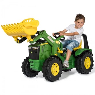 John Deere Traktor na Pedały X-Trac Premium Łyżka Ciche Koła ROLLY TOYS
