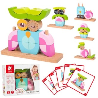 Kreatywne Drewniane Klocki Przestrzenne 3d Sowa CLASSIC WORLD