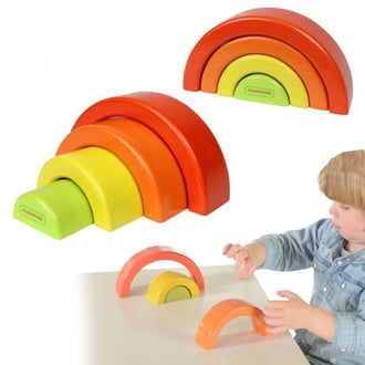 Drewniane Puzzle Układanka Tęcza Montessori MASTERKIDZ