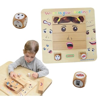 Nauka Emocji Gra Drewniana Montessori MASTERKIDZ