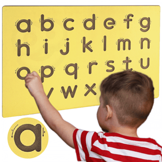 Nauka Pisania Małe Litery Szablon do Tablicy Montessori VIGA Toys