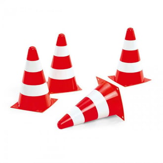 Pachołki Drogowe Zestaw 4 Pachołków Ostrzegawczych ROLLY TOYS