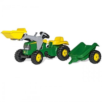 Traktor na Pedały John Deere z Łyżką i Przyczepą 2-5 Lat ROLLY TOYS