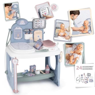 Baby Care Centrum Medyczne Opieki dla Lalek z Elektronicznym Tabletem + 24 akc. SMOBY