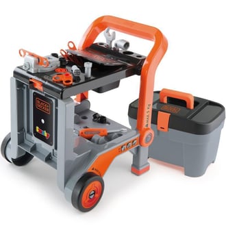 Black & Decker Wózek Warsztat Skrzynka z Narzędziami 3w1 Złota Rączka SMOBY