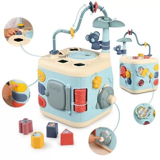 Sensoryczna Kostka Aktywności dla Dzieci Sorter Labirynt 13w1 SMOBY Little