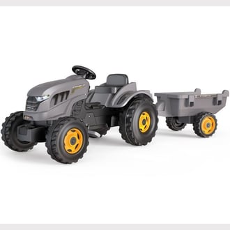 Traktor XXL Szary na Pedały z Przyczepką SMOBY