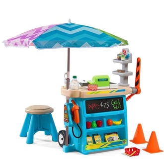 Rynek Stragan Stoisko dla Dzieci Kasa Fiskalna Dystrybutor Parasol STEP2