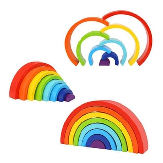 Drewniana Tęcza Układanka Klocki Kreatywne Montessori Certyfikat FSC TOOKY TOY