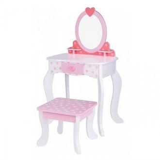 Drewniana Toaletka Różowa z Krzesełkiem TOOKY TOY