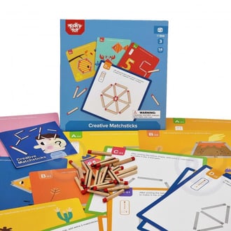Drewniana Układanka Montessori Gra Logiczna Łamigłówki Zapałki Magnetyczne dla Dzieci 58 el. TOOKY TOY