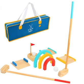 Drewniany Zestaw do Gry w Golfa dla 2 Osób 13 el. TOOKY TOY
