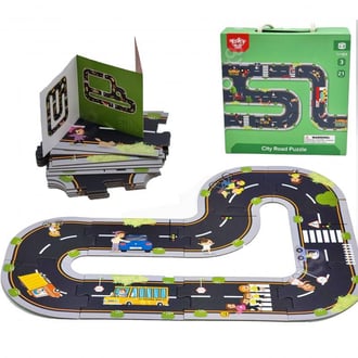 Droga Puzzle dla Dzieci Autostrada Makieta 21 el. Certyfikat FSC TOOKY TOY