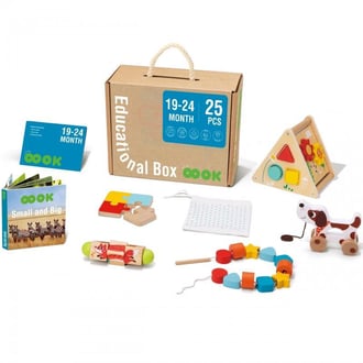 Edukacyjne Pudełko Montessori Puzzle Układanka Sorter Ciągacz Nawlekanka 6w1 od 19 miesiąca TOOKY TOY