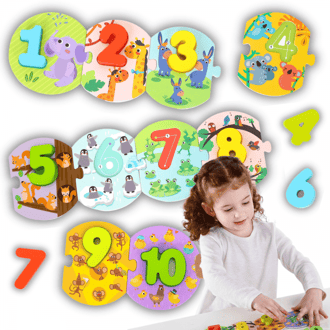 Edukacyjne Puzzle Układanka Montessori Nauka Liczenia TOOKY TOY