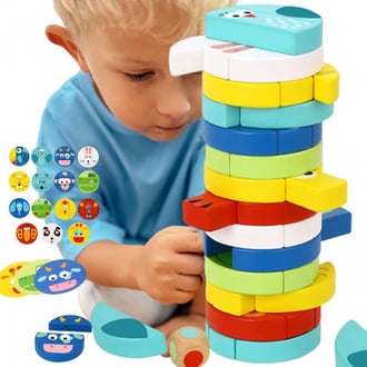 Gra Zręcznościowa Klocki Zwierzęta Certyfikat FSC TOOKY TOY