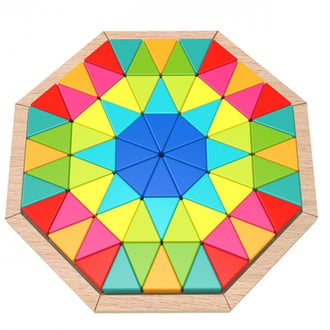 Puzzle Ośmiokątne Drewniana Mozaika Edukacyjna 73 el. TOOKY TOY