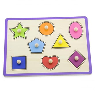 Drewniane Kolorowe Puzzle z Pinezkami Kształty VIGA
