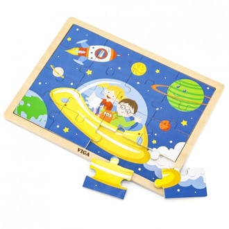 Drewniane Puzzle Podróż w Kosmos 16 el. VIGA