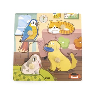 Drewniane Puzzle z Pinezkami Zwierzęta Domowe VIGA